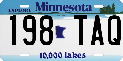 MN license plate 198TAQ