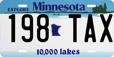 MN license plate 198TAX