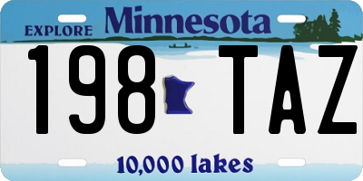 MN license plate 198TAZ