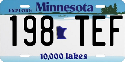 MN license plate 198TEF