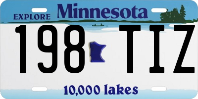 MN license plate 198TIZ