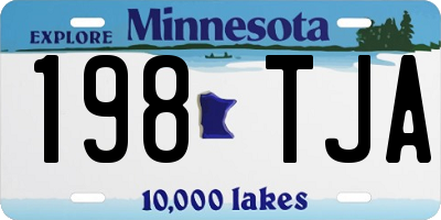 MN license plate 198TJA