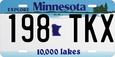 MN license plate 198TKX