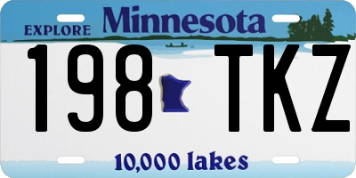 MN license plate 198TKZ