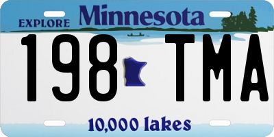 MN license plate 198TMA