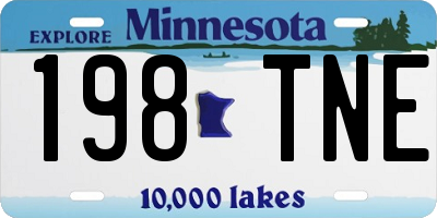 MN license plate 198TNE