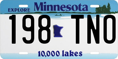MN license plate 198TNO