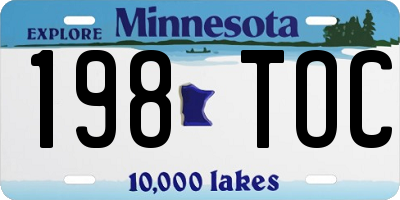 MN license plate 198TOC