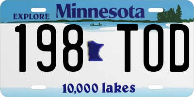 MN license plate 198TOD