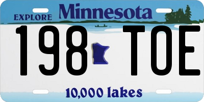 MN license plate 198TOE
