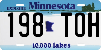 MN license plate 198TOH