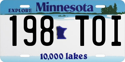 MN license plate 198TOI