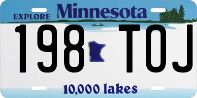 MN license plate 198TOJ