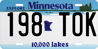 MN license plate 198TOK