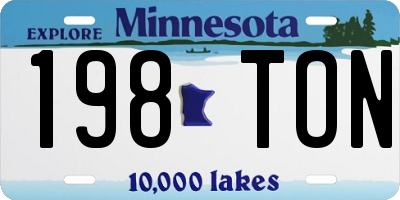 MN license plate 198TON