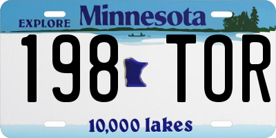 MN license plate 198TOR