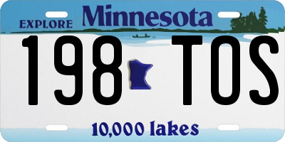 MN license plate 198TOS