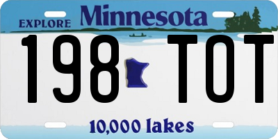 MN license plate 198TOT