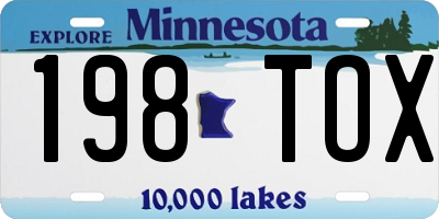 MN license plate 198TOX