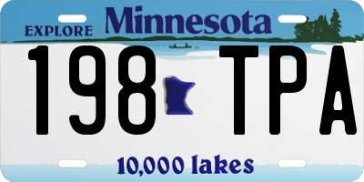 MN license plate 198TPA