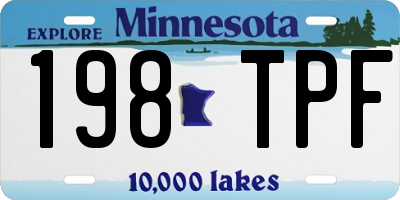 MN license plate 198TPF