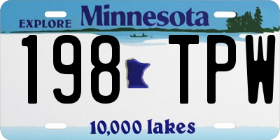 MN license plate 198TPW