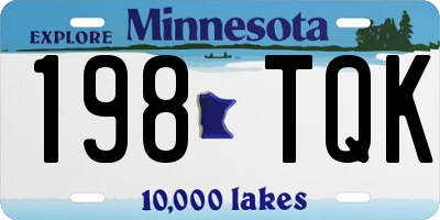 MN license plate 198TQK