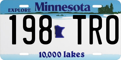 MN license plate 198TRO