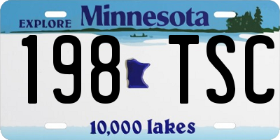 MN license plate 198TSC