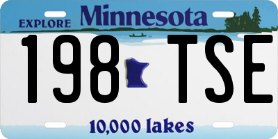 MN license plate 198TSE