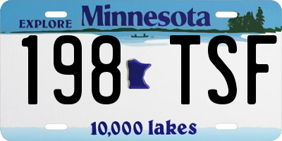 MN license plate 198TSF