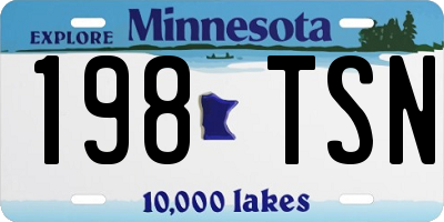 MN license plate 198TSN