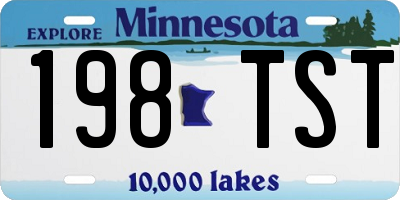 MN license plate 198TST