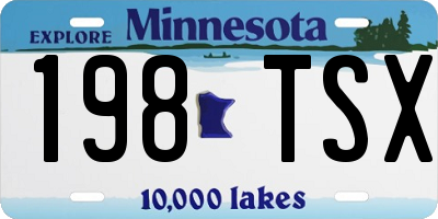 MN license plate 198TSX
