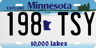MN license plate 198TSY