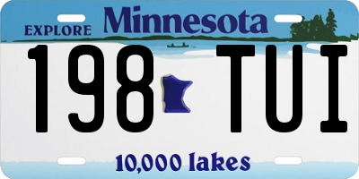 MN license plate 198TUI