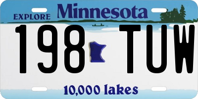 MN license plate 198TUW