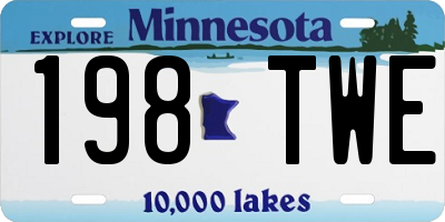 MN license plate 198TWE