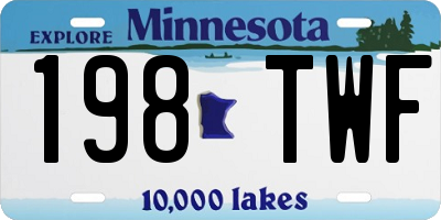 MN license plate 198TWF