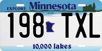 MN license plate 198TXL