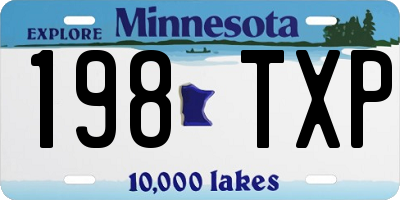 MN license plate 198TXP