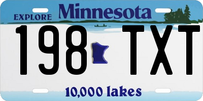 MN license plate 198TXT