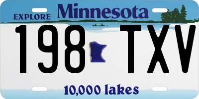 MN license plate 198TXV