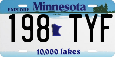 MN license plate 198TYF