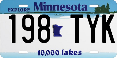 MN license plate 198TYK