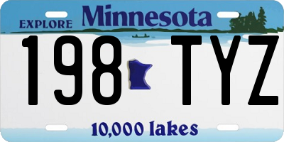 MN license plate 198TYZ