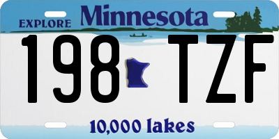MN license plate 198TZF