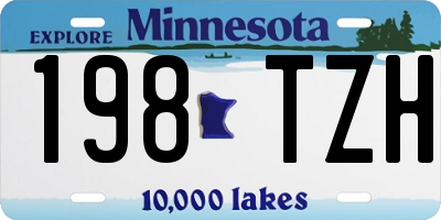 MN license plate 198TZH