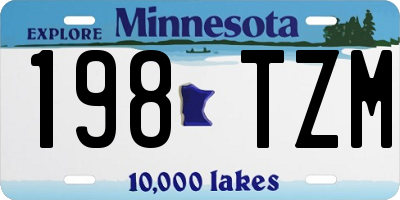 MN license plate 198TZM