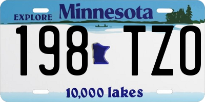 MN license plate 198TZO